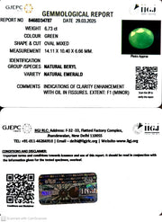 6.73/CT Natural Panna Stone with Govt. Lab Certificate (1221)